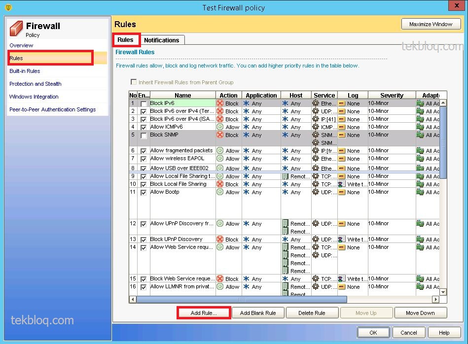 add manual rule firewall builder