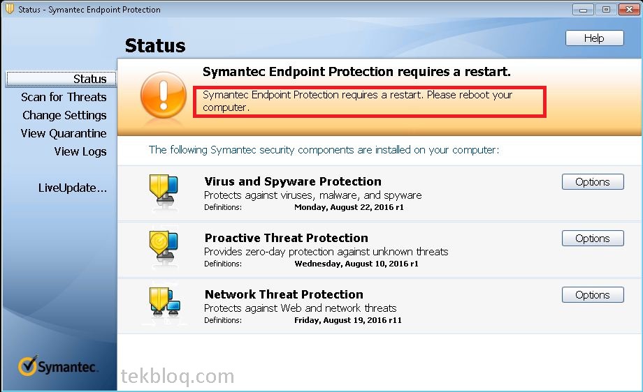 disabling symantec endpoint protection